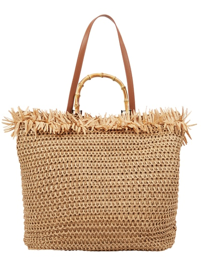 Stuff Maker Torba shopper z imitacja łyka model ‘Joyful Bay’  Camel 5