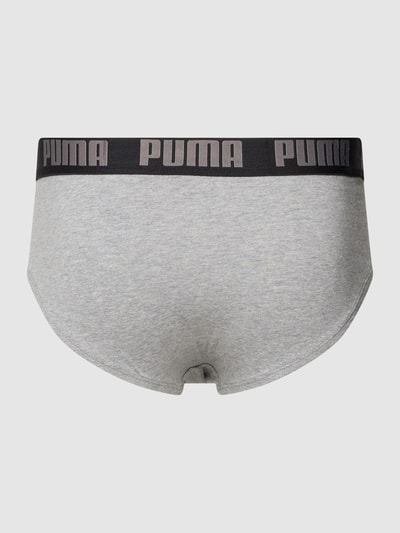 Puma Slip mit Label-Detail im 2er-Pack Mittelgrau Melange 3