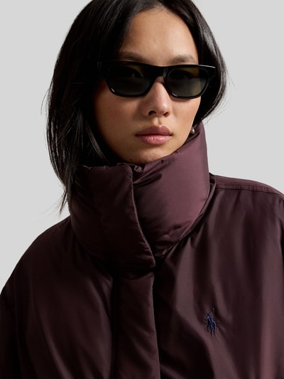 Polo Ralph Lauren boxy fit gewatteerd jack met gestikt logo Bordeaux - 3
