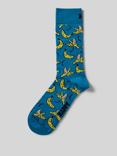 Happy Socks Socken mit Motiv-Print Modell 'Banana' Blau 1