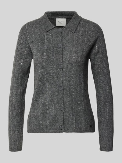 Pepe Jeans Kurtka z dzianiny o kroju regular fit z dodatkiem wełny model ‘ELAINE’ Średnioszary 1