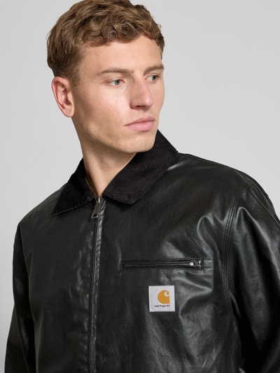 Carhartt Work In Progress Kurtka z kieszenią na piersi i detalem z logo model ‘DEAN’ Czarny 3