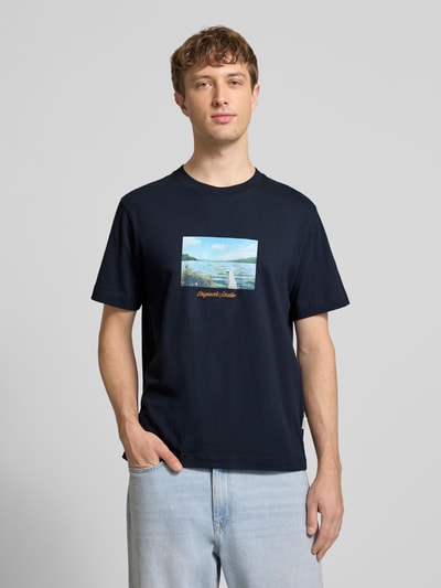 JACK & JONES T-shirt met ronde hals Model 'JORNORREBRO' Marineblauw - 4