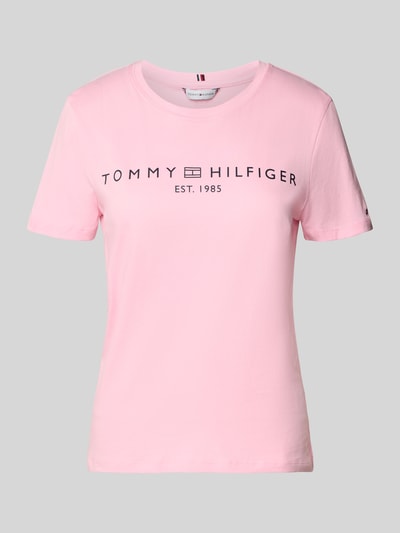 Tommy Hilfiger Regular fit T-shirt van puur katoen Felroze - 2