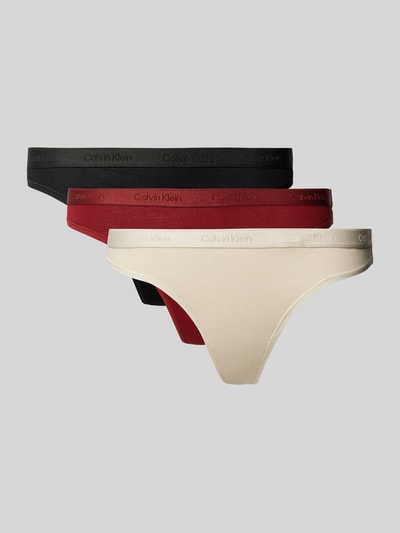 Calvin Klein Underwear String met elastische band met logo in een set van 3 stuks Rood - 1