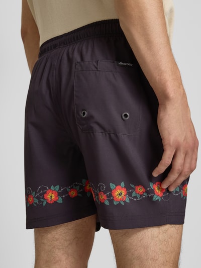 SANTA CRUZ Zwembroek met elastische band, model 'CABANA' Zwart - 3