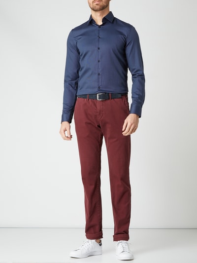 Jake*s Slim Fit Business-Hemd mit Allover-Muster
 Marine 1