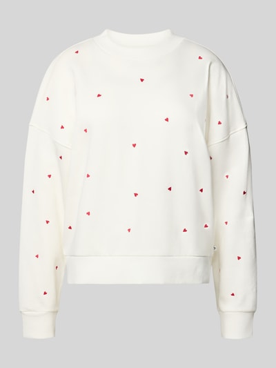 Tom Tailor Denim Regular Fit Sweatshirt aus reiner Baumwolle Weiss 2
