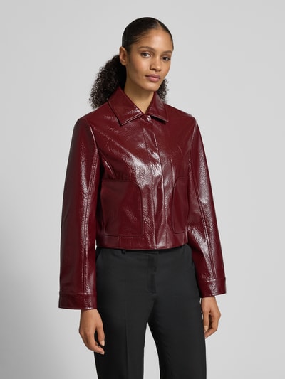 Jake*s Collection Jacke mit Umlegekragen und Eingrifftaschen Aubergine 4