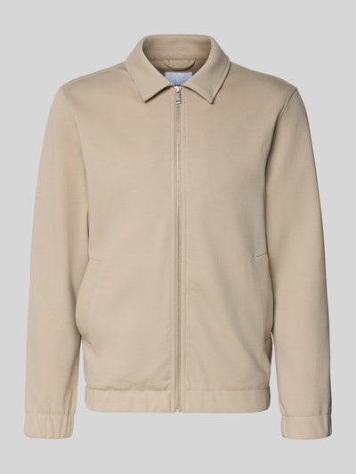Produktfoto, Jacke mit Umlegekragen und Reißverschluss von Lindbergh, beige, Regular-Fit, Material-Mix mit Viskose-Anteil, glatte Textur