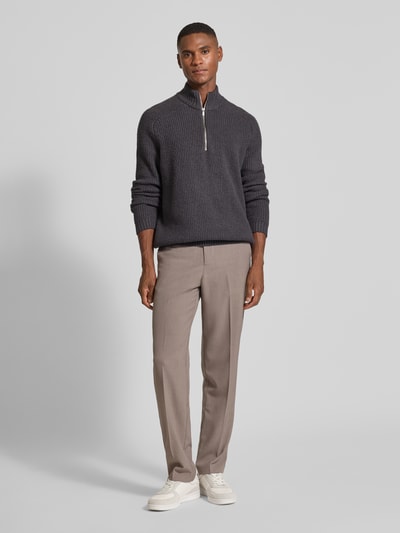 JAKE*S STUDIO MEN Gebreide pullover met opstaande kraag Antraciet - 1