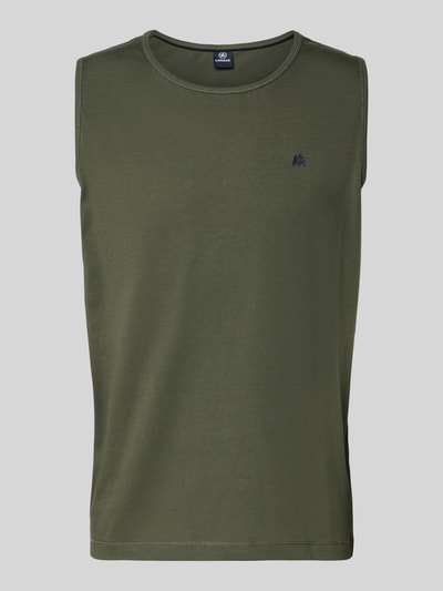 Produktfoto, Tanktop mit Rundhalsausschnitt und Logo-Print von Lerros, zielony, bawełna, krój regular fit, okrągły dekolt, długość tyłu w rozmiarze M 69 cm, nadruk z logo