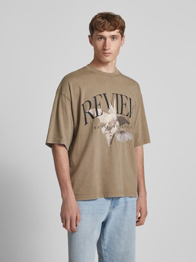 REVIEW T-Shirt mit Label-Print Mud 4