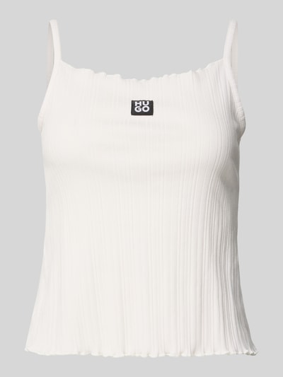 HUGO Top in Ripp-Optik Offwhite 1