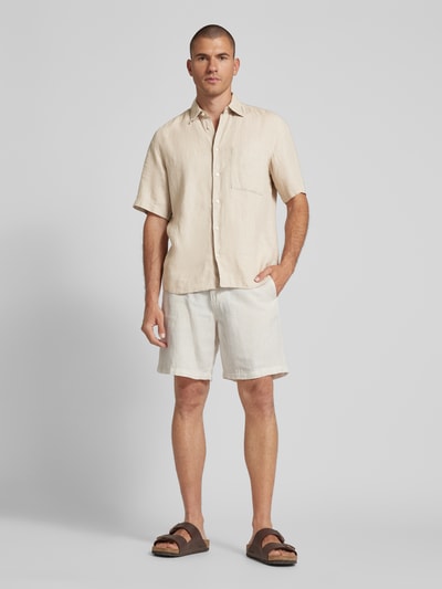 Marc O'Polo Regular Fit Freizeithemd aus Leinen mit Brusttasche Sand 1