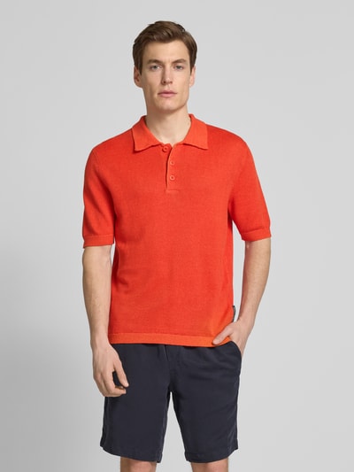 Marc O'Polo Regular Fit Poloshirt aus Leinen-Baumwoll-Mix Orange 4