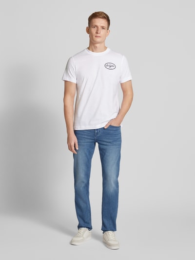 JOOP! Jeans T-shirt met labelprint Wit - 1