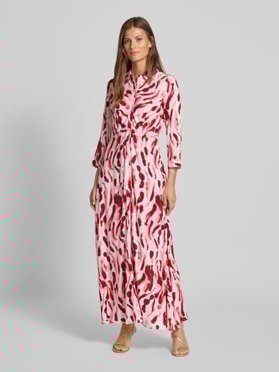 YAS Maxi-jurk met knoopsluiting, model 'SAVANNA' Donkerrood - 1