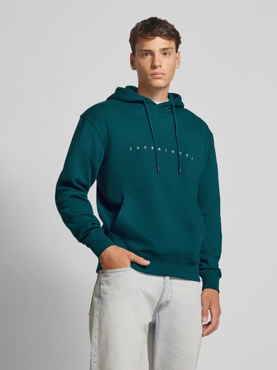 Jack & Jones Bluza z kapturem z nadrukiem z logo Petrol 4