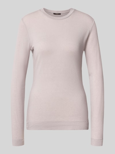 Produktfoto, Longsleeve aus Lyocell-Mix mit Rundhalsausschnitt von windsor in hellem Beige, slim fit, glatte Textur, Label-Detail, Damenmode