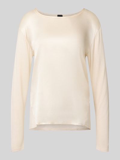 BOSS Regular Fit Langarmshirt aus Viskose und Seide-Mix Offwhite 2