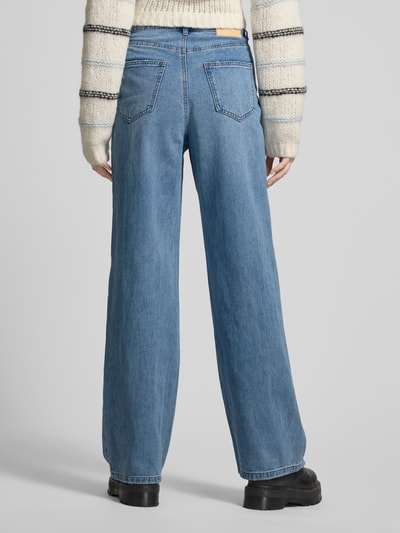 Only Wide Leg Jeans aus reiner Baumwolle mit Kontrastnähten Modell 'HOPE' Jeansblau Melange 5