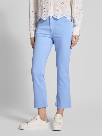 Raffaello Rossi Regular fit jeans met franjes Rookblauw - 4