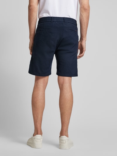 BOSS Orange Tapered Fit Leinenshorts mit elastischem Bund Dunkelblau 5