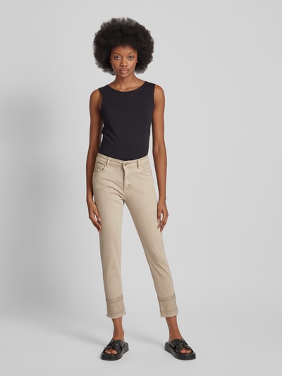 miss goodlife Slim fit jeans met siersteentjes Beige - 1