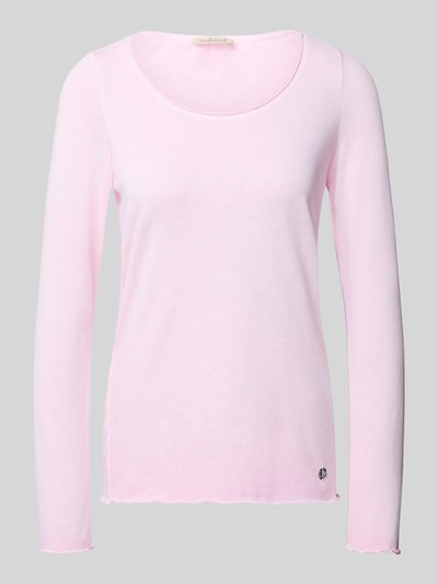 Produktfoto, Longsleeve mit Rundhalsausschnitt von Smith and Soul in zartem Rosa, Regular Fit, Baumwoll-Mix, Label-Detail am Saum.