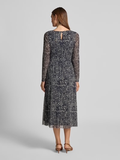 Tom Tailor Tailliertes Freizeitkleid aus Mesh Dunkelblau 5