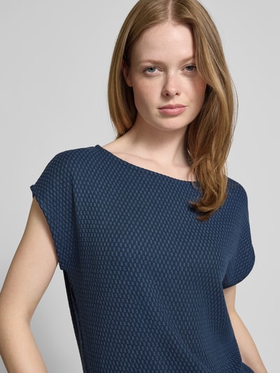 OPUS T-Shirt mit Strukturmuster Modell 'Sumsala' Marine 3