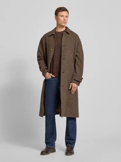 JAKE*S STUDIO MEN Gebreide pullover met ribboorden Chocoladebruin - 1