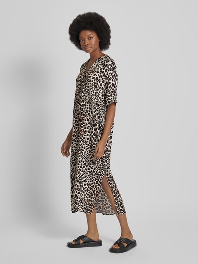 b.young Midikleid mit Animal-Print Modell 'Joella' Black 1