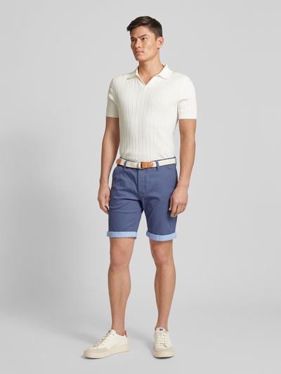 MCNEAL Slim Fit Bermudas mit Gürtel Bleu 1