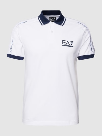 EA7 Emporio Armani Koszulka polo o kroju regular fit z nadrukiem z logo Biały 2