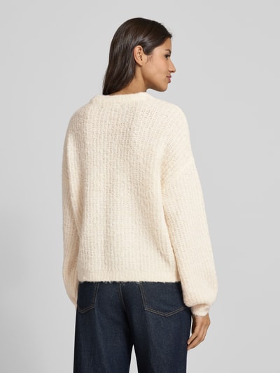 Vero Moda Relaxed Fit Strickpullover mit Woll-Anteil Modell 'CARMEN' Ecru 5
