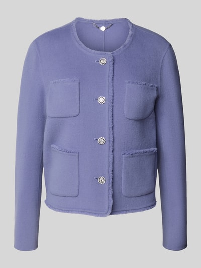 Marc Cain Regular Fit Jacke aus reiner Baumwolle mit Rundhalsausschnitt Lavender 2