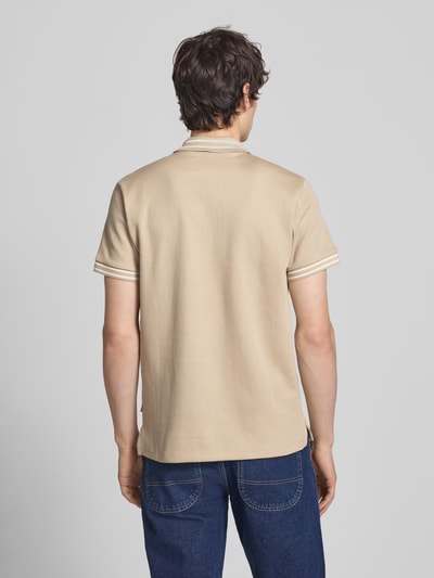 Blend Slim Fit Poloshirt mit Strukturmuster Modell 'FABLE' Beige 5