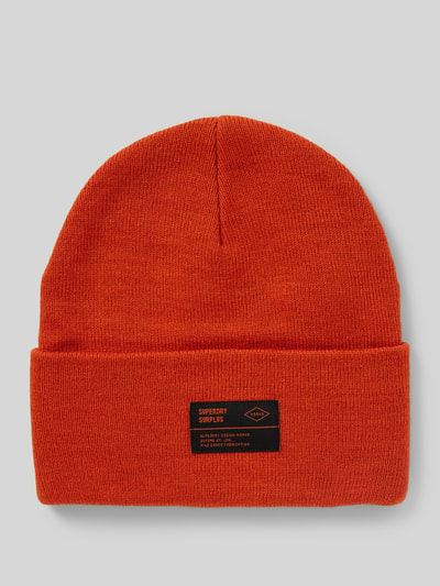 Superdry Czapka beanie z naszywką z logo model ‘WORKWEAR’ Pomarańczowy 1