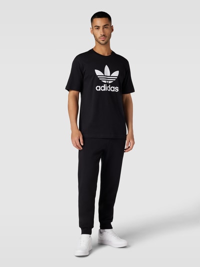 adidas Originals T-shirt met labelprint, model 'TREFOIL' Zwart - 1