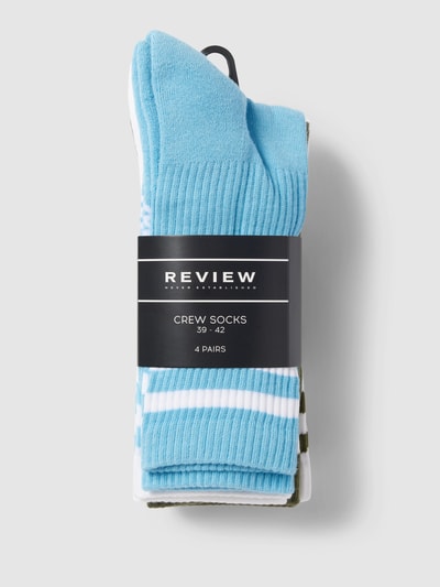 REVIEW Socken mit Kontraststreifen im 4er-Pack Hellblau 3