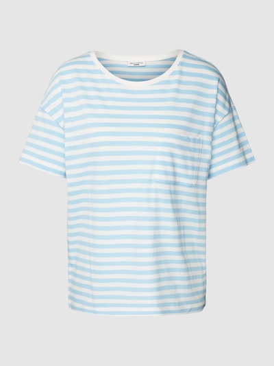 Marc O'Polo DENIM T-Shirt aus Baumwolle mit Streifenmuster Hellblau 2
