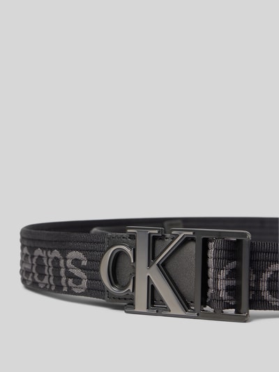 Calvin Klein Jeans Riem met labeldetails, model 'MONOGRAM' Metallic zwart - 2