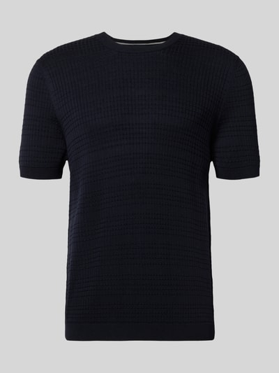 Produktfoto, Strickshirt mit Strukturmuster Modell 'Elio' von JOOP! COLLECTION aus Reine Baumwolle, Slim-Fit, Rundhalsausschnitt, dunkle Farbe