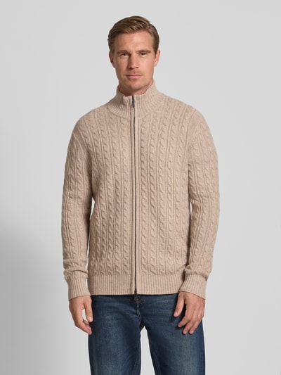 Christian Berg Men Gebreid jack met kasjmier  Beige gemêleerd - 4