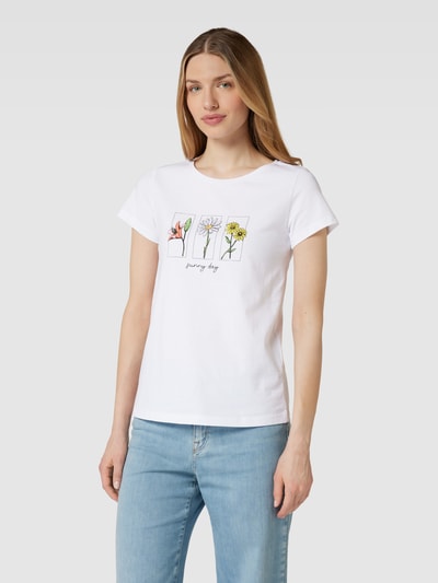 More & More T-Shirt aus reiner Baumwolle mit Motiv-Print Weiss 4