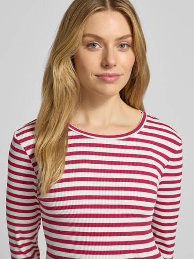 Selected Slim Fit Langarmshirt aus Bio-Baumwoll-Mix Modell 'ANNA' Kirsche 3