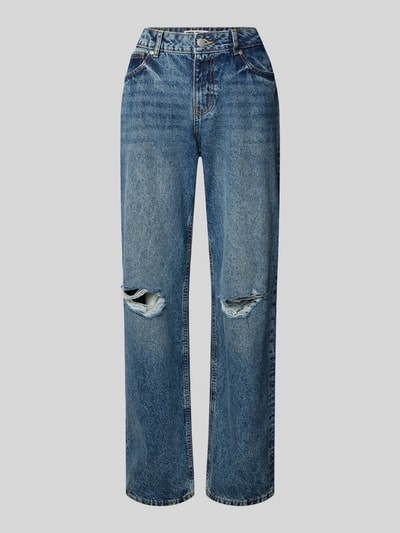 Review Straight Leg Jeans im Destroyed-Look Blau 2