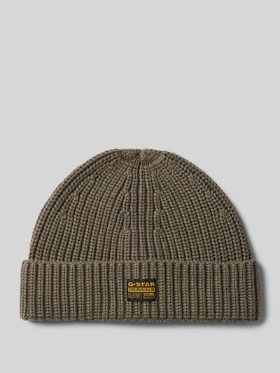 G-Star Raw Beanie aus Viskose-Mix mit Label-Patch Schlamm 1